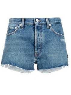 Off-White джинсовые шорты с необработанными краями