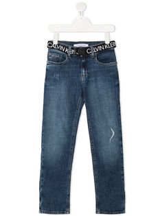Calvin Klein Kids джинсы прямого кроя с поясом