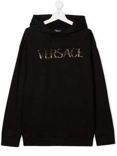 Versace Kids худи с декорированным логотипом
