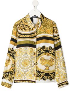 Versace Kids футболка с принтом Barocco