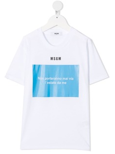 Msgm Kids футболка с круглым вырезом и надписью