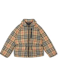 Burberry Kids пуховик в клетку Vintage Check