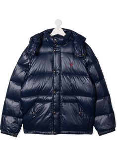 Ralph Lauren Kids пуховик с вышитым логотипом