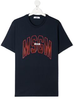 MSGM Kids футболка College с логотипом
