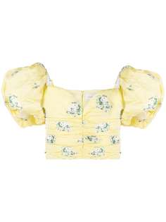 Giuseppe Di Morabito топ с цветочным принтом и пышными рукавами