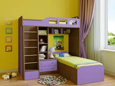 Кровать двухъярусная астра (рв-мебель) фиолетовый 198.2x198.2x187 см.