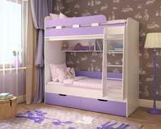 Кровать двухъярусная «юниор 5» (ярофф) фиолетовый 1932.0x2016.0x832.0 см.