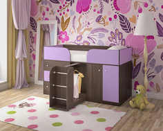 Кровать чердак «малыш 4» (ярофф) фиолетовый 2030.0x2100.0x796.0 см.