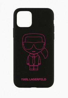 Чехол для iPhone Karl Lagerfeld 11 Pro, Liquid silicone Ikonik outlines Black/Pink
