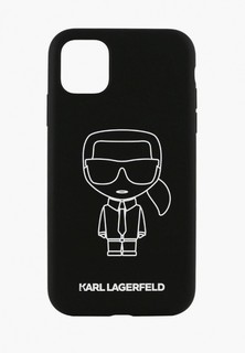 Чехол для iPhone Karl Lagerfeld 11, Liquid silicone Ikonik outlines Black/White