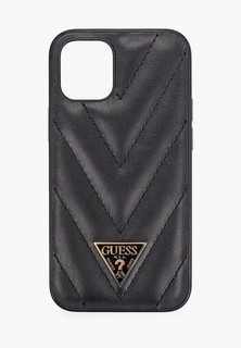 Чехол для iPhone Guess 12 mini (5.4), PU Qualited V Triangle metal logo Black