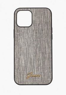 Чехол для iPhone Guess 12 Pro Max (6.7), PU Animal Lizard with metal logo Gold