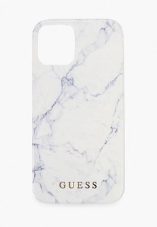 Чехол для iPhone Guess 12/12 Pro (6.1), PC/TPU Marble Design Hard White