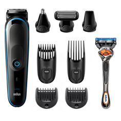 Триммер Braun MGK5280+ Бритва Gillette + 2 кас + чехол черный [81705275]