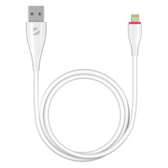 Кабель Deppa Ceramic, Lightning (m) - USB (m), 1м, в оплетке, 2A, белый [72291]
