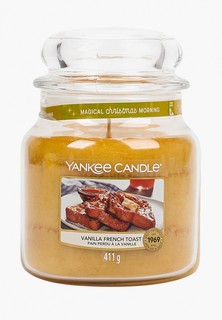 Свеча ароматическая Yankee Candle средняя в стеклянной банке Ванильный тост Vanilla French Toast, 411 г / 65-90 часов