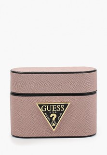 Чехол для наушников Guess Airpods Pro, Saffiano PU leather case with metal logo Pink