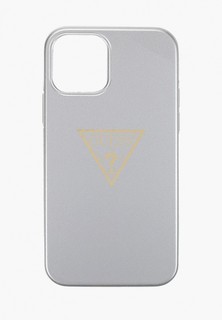 Чехол для iPhone Guess 12/12 Pro (6.1), PC/TPU Metallc effect Triangle logo Grey