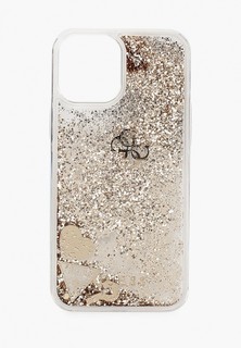 Чехол для iPhone Guess 12 Pro Max (6.7), Liquid Glitter Charms Gold