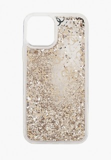 Чехол для iPhone Guess 12/12 Pro (6.1), Liquid Glitter 4G Gold