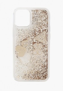 Чехол для iPhone Guess 12 mini (5.4), Liquid Glitter Charms Gold
