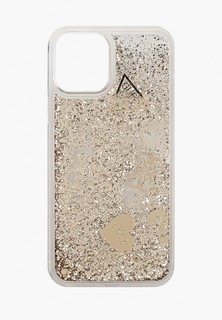 Чехол для iPhone Guess 12/12 Pro (6.1), Liquid Glitter Charms Gold