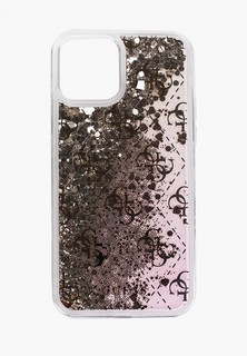 Чехол для iPhone Guess 12/12 Pro (6.1), Liquid Glitter 4G Gradient Gold