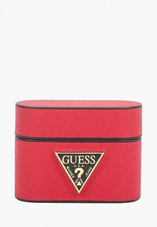 Чехол для наушников Guess Airpods Pro, Saffiano PU leather case with metal logo Red