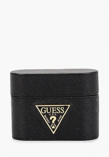 Чехол для наушников Guess Airpods Pro, Saffiano PU leather case with metal logo Black