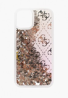 Чехол для iPhone Guess 12 mini (5.4), Liquid Glitter 4G Gradient Gold