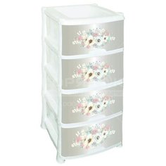 Комод 4 секции Виолет Акварель 352129, 47х39х95 см Violet