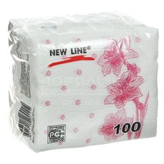 Салфетки бумажные New Line Нарцисс 100 шт, 24х24 см