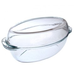 Форма для выпечки жаропрочная стеклянная Borcam 59052 прямоугольная с крышкой, 1.8 л