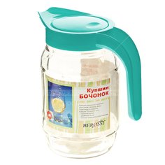 Кувшин стеклянный Berossi Бочонок ИК 090 бирюзовый, 1.5 л