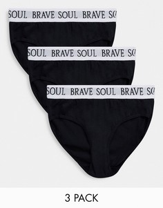 Набор из 3 трусов черного цвета Brave Soul-Черный цвет