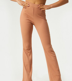 Эксклюзивные широкие расклешенные брюки бежевого цвета Outrageous Fortune-Коричневый цвет