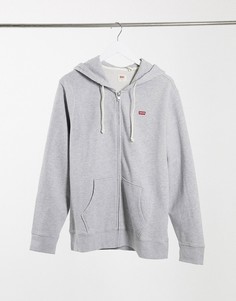Классический худи на молнии с рукавами «летучая мышь» Levis-Серый