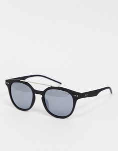 Солнцезащитные очки с круглыми линзами в черной оправе Polaroid-Черный
