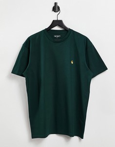 Темно-зеленая футболка Carhartt WIP-Зеленый цвет