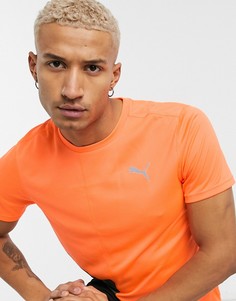 Оранжевая футболка с контрастной вставкой PUMA Running-Зеленый
