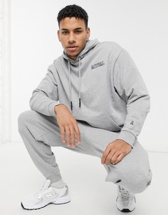 Серый меланжевый спортивный костюм в стиле oversized с вышивкой ASOS Actual