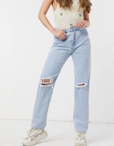 Светлые джинсы в винтажном стиле Cotton:On-Голубой