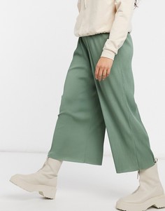 Плиссированные кюлоты цвета хаки ASOS DESIGN-Зеленый цвет