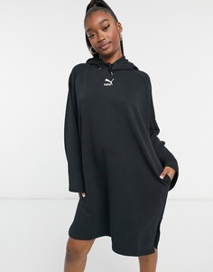 Черное платье-худи с длинными рукавами PUMA Classics-Черный