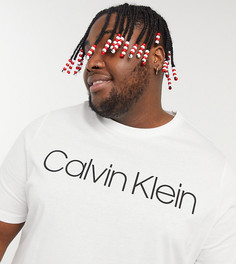Белая футболка с большим логотипом Calvin Klein Big & Tall-Белый