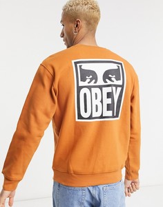 Оранжевый свитшот с логотипом с глазами на спине Obey-Оранжевый цвет
