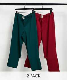 Набор из 2 пижамных штанов для дома ASOS Actual-Многоцветный