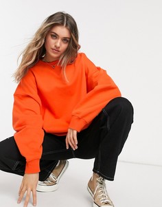 Оранжевый oversized-свитшот с дизайном «кокон» и вставками ASOS DESIGN-Оранжевый цвет