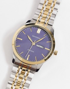 Часы с металлическим браслетом разных цветов и серым циферблатом Sekonda-Серебристый