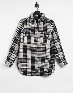 Куртка-рубашка в черно-белую клетку River Island-Черный